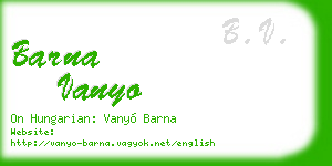 barna vanyo business card
